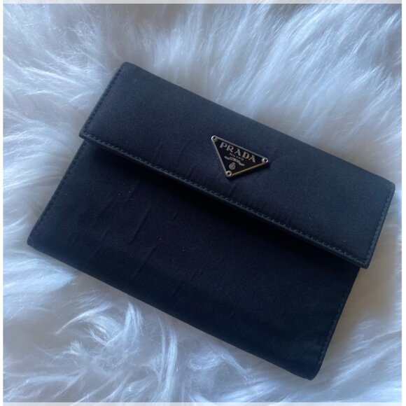 Prada Handbags - PRADA Milano Unisex Black Nylon/Leather‎ Fold Wallet Made In Italy